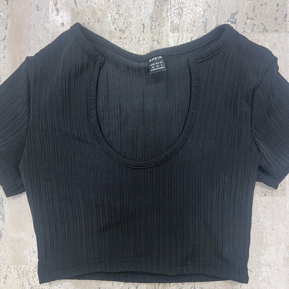 black shein crop top